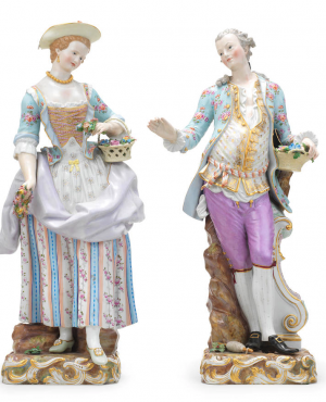 A very large Pair of Gardners and Companion by Leuteritz circa 1880